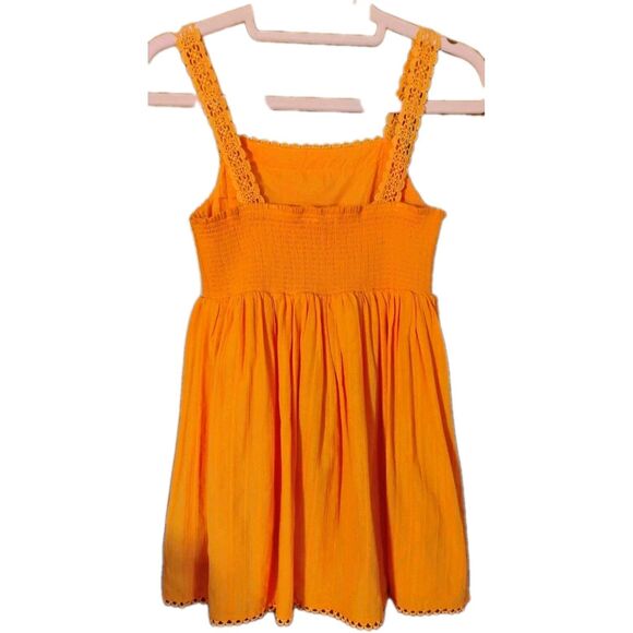 Joie Girls‎ Orange Summer Dress Size 12 (11-12 Yrs) Cotton Smocked & Lace - Picture 2 of 6